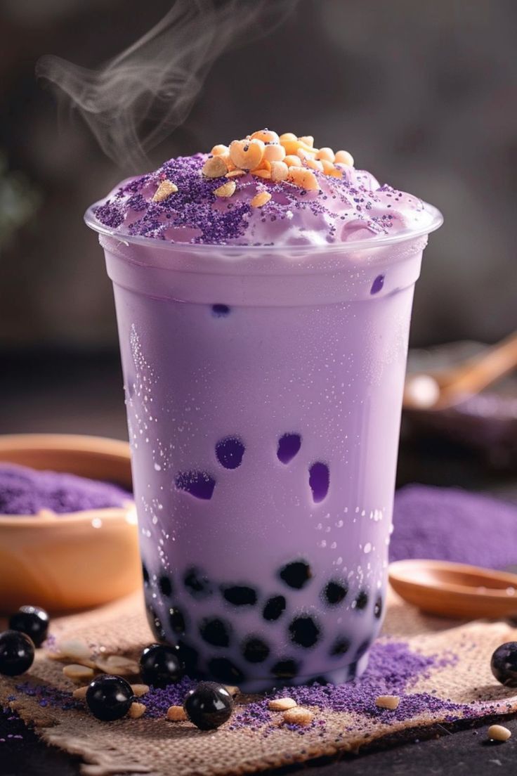 Blueberry Milk Tea with fruity sweetness and creamy blend